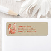 Rust Red en ivory Foxes Etiket (Insitu)