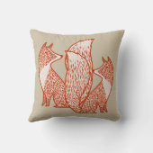 Rust Red en ivory Foxes Kussen (Achterkant)