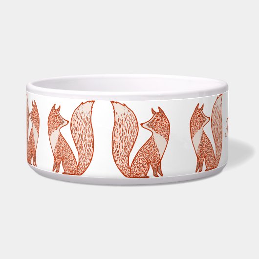 Rust Red en ivory Foxes Voerbakje (Links)