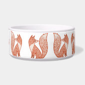 Rust Red en ivory Foxes Voerbakje (Rechts)