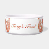 Rust Red en ivory Foxes Voerbakje (Voorkant)