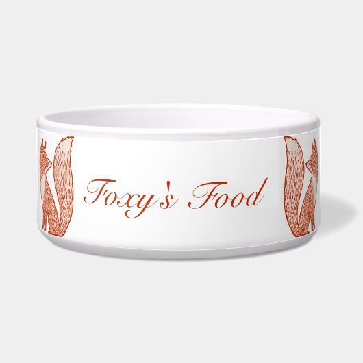Rust Red en ivory Foxes Voerbakje (Voorkant)