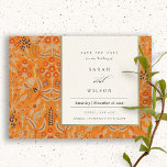 Rust Red Floral Peacock sla de datumkaart op Bedankkaart<br><div class="desc">Als u nog meer aanpassingen nodig hebt,  kunt u mij op yellowfebstudio@gmail.com vrij klikken.</div>