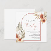 Rust Red Flowers Verjaardag uitnodiging (Voorkant / Achterkant)