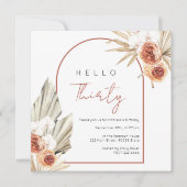 Rust Red Flowers Verjaardag uitnodiging (Voorkant)