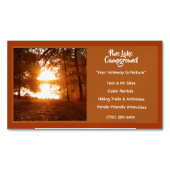 Rust Red Forest Campground Camping Buiten Magnetisch Visitekaartje (Voorkant)