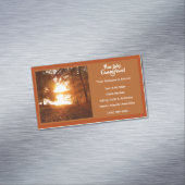 Rust Red Forest Campground Camping Buiten Magnetisch Visitekaartje (Voorbeeld)