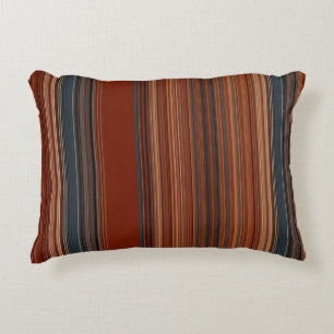 Rust Red Grey Stripes  Accent Kussen