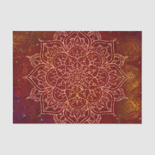 Rust Red Mandala Gold Glam Modern Chic Tissuepapier (Voorkant)