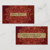 Rust Red Mandala Gold Glam Modern Chic Visitekaartje (Voorkant / Achterkant)