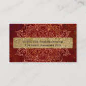 Rust Red Mandala Gold Glam Modern Chic Visitekaartje (Achterkant)
