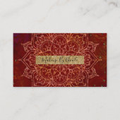 Rust Red Mandala Gold Glam Modern Chic Visitekaartje (Voorkant)