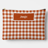 Rust Red Plaid Gingham Personalized Etui (Voorkant)