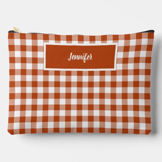 Rust Red Plaid Gingham Personalized Etui (Voorkant)