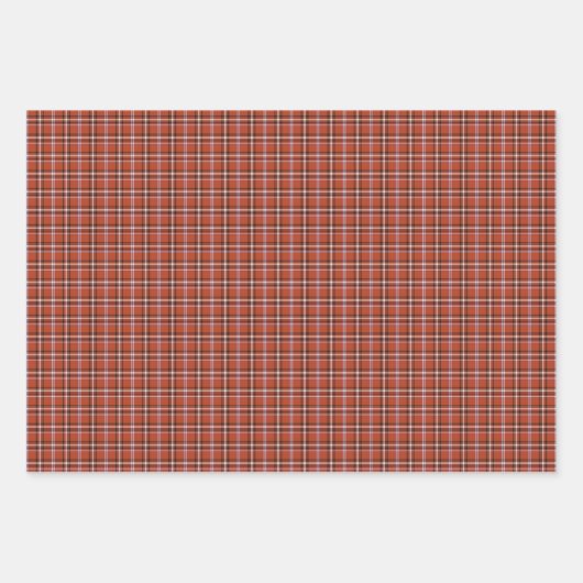 Rust Red Plaid Retro Color Inpakpapier Vel (Voorkant)