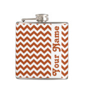 Rust Red Safari Chevron met aanpasbare naam Heupfles (Voorkant)