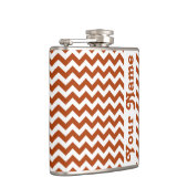 Rust Red Safari Chevron met aanpasbare naam Heupfles (Rechts)