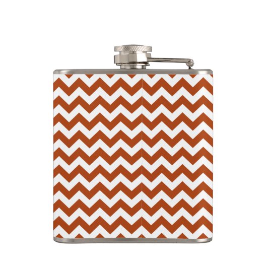 Rust Red Safari Chevron met aanpasbare naam Heupfles (Achterkant)