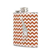 Rust Red Safari Chevron met Pop Art Giraffe Heupfles (Links)