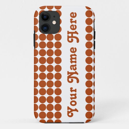 Rust Red Safari Dot met naam Case-Mate iPhone Case (Achterkant)