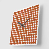 Rust Red Safari Dot Vierkante Klok (Hoek)