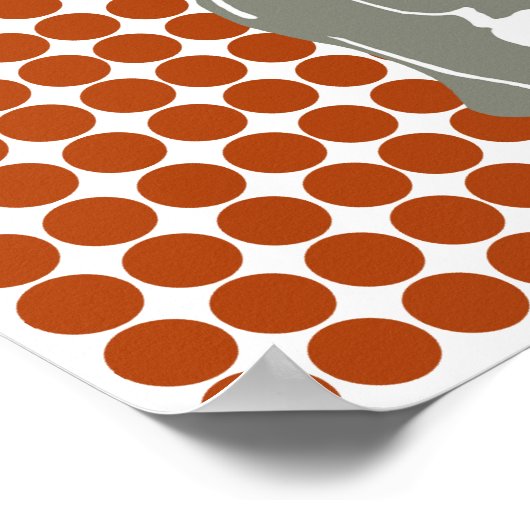 Rust Red Safari Dot with Pop Art Elephant Poster (Hoek)