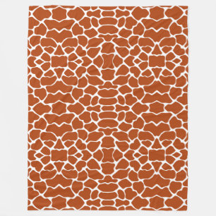 Rust Red Safari Giraffe Fleece Deken