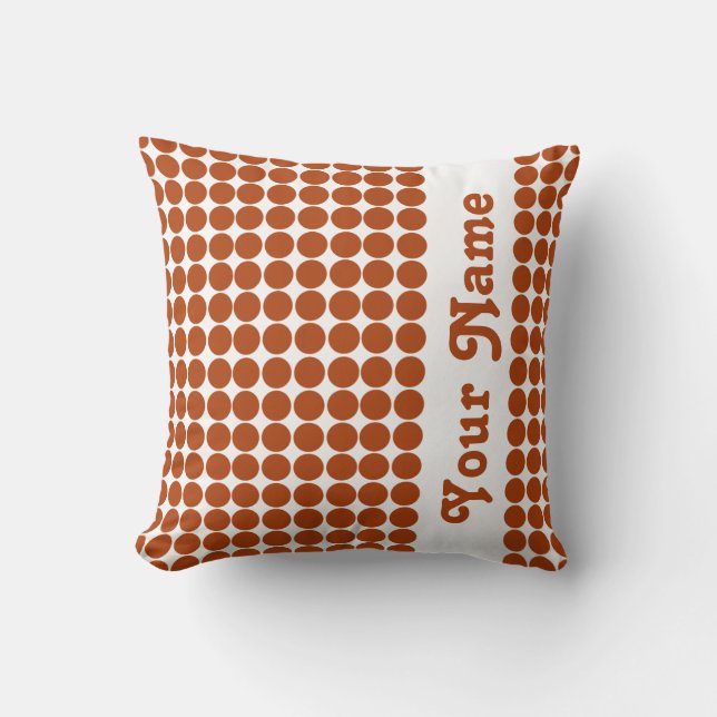 Rust Red Safari-Stippen met aangepaste tekst Kussen (Voorkant)