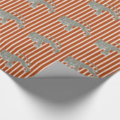 Rust Red Safari Stripe met luipaard Cadeaupapier (Hoek)