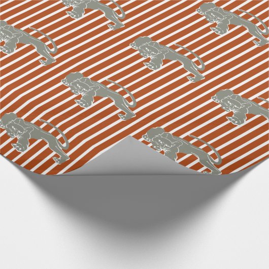 Rust Red Safari Stripe met luipaard Cadeaupapier (Hoek)