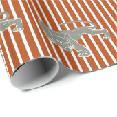 Rust Red Safari Stripe met luipaard Cadeaupapier (Rol Hoek)