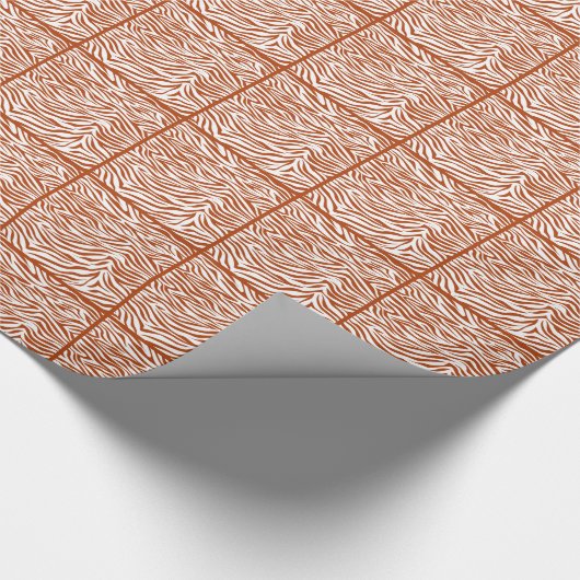 Rust Red Safari Zebra Cadeaupapier (Hoek)