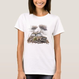 Rust & Reflectie: Waterverf Vintage Cars T-shirt