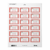 Rust Rode Gingham Plaid Kerst Retouradres Etiket (Full Sheet)