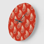 Rust rode, witte en grijze paisley grote klok (Hoek)