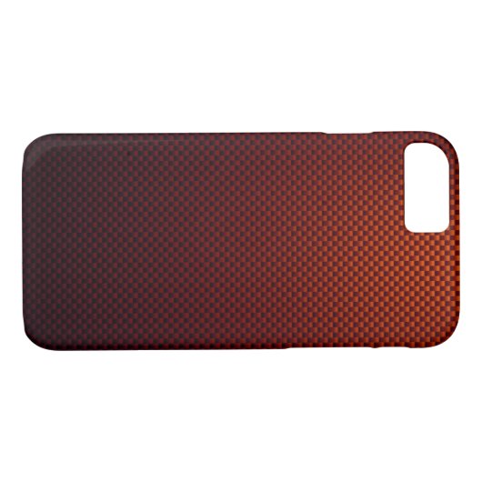 Rust rode zwarte koolstofvezel gepatterd Case-Mate iPhone case (Achterkant (Horizontaal))