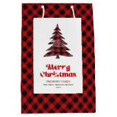 Rust rode zwarte tartan cadeautas Kerst aangepast (Voorkant)
