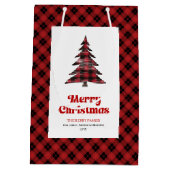 Rust rode zwarte tartan cadeautas Kerst aangepast (Achterkant)