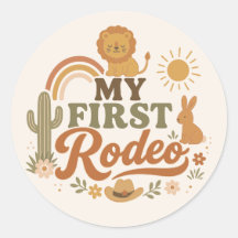 Rust Rodeo Eerste Verjaardag Stickers | Neutraal B