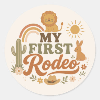 Rust Rodeo Eerste Verjaardag Stickers | Neutraal B