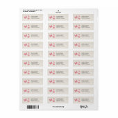 Rust Roze Aquarel Vlinder Natuur Etiket (Full Sheet)
