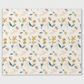 Rust Roze Bloemmotief  Cadeaupapier (Vlak)