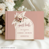 Rust Roze Pampasrozen Boho Boog Bruiloft Gastenboek