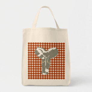 Rust Safari Dot met Pop Art Elephant Tote Bag