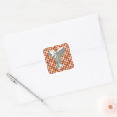 Rust Safari Dot met Pop Art Elephant Vierkante Sticker (Envelop)