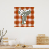 Rust Safari Dot with Pop Art Elephant Poster (Keuken)