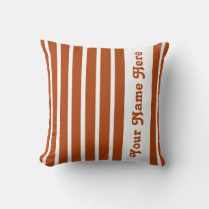 Rust Safari Stripe Pillow met naam Kussen