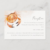 Rust Sand Coastal Crab Nautical Wedding Reception Informatiekaartje (Voorkant)