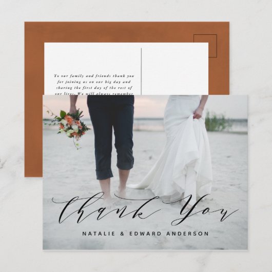 Rust schilderde de bruiloft van de manuscriptfoto briefkaart (Voorkant / Achterkant)