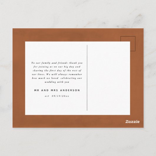 Rust schilderde de bruiloft van de manuscriptfoto  briefkaart (Achterkant)